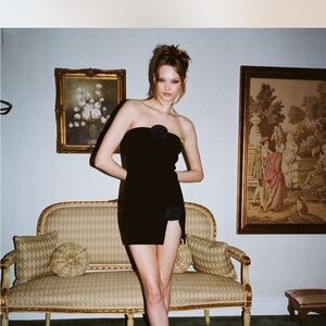 With Jean Black Strapless Dress